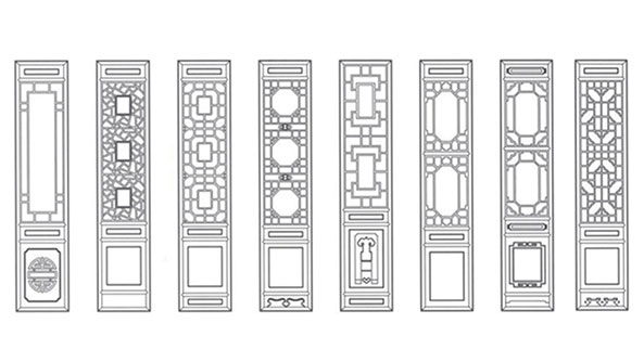 邕宁喜迎门中式花格CAD设计图样式大全